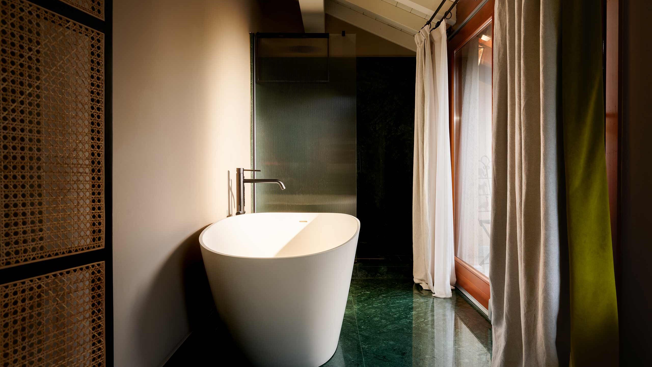 Junior suite bathroom in our luxury hotel near Lake Iseo